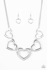 Hearty Hearts Silver Paparazzi - My Glam Fix Boutique