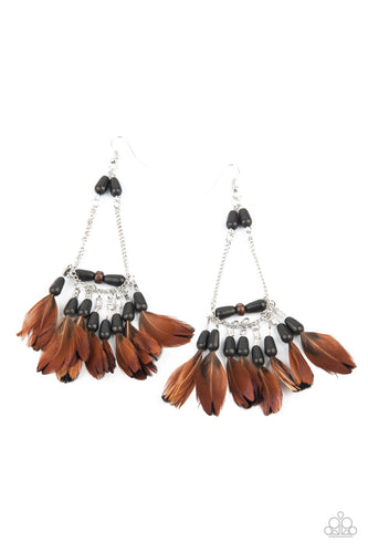 Haute Hawk Black Earrings Paparazzi