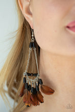 Load image into Gallery viewer, Haute Hawk Black Earrings Paparazzi