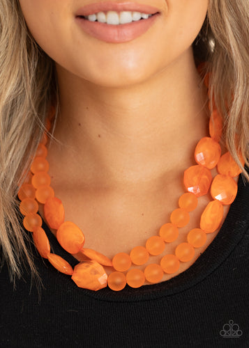 Arctic Art Orange Necklace Paparazzi